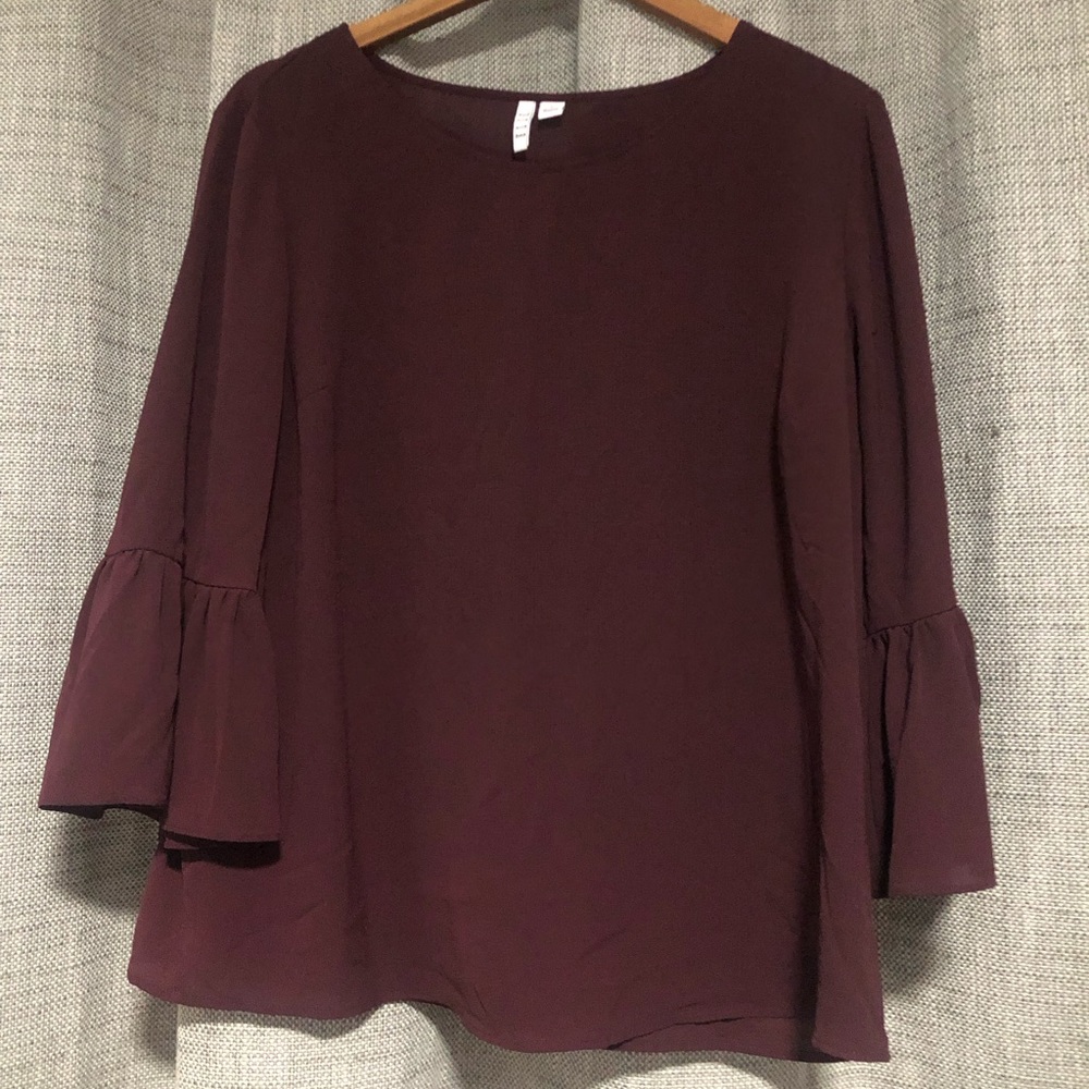 Elle Woman’s Blouse, Size L, Burgundy